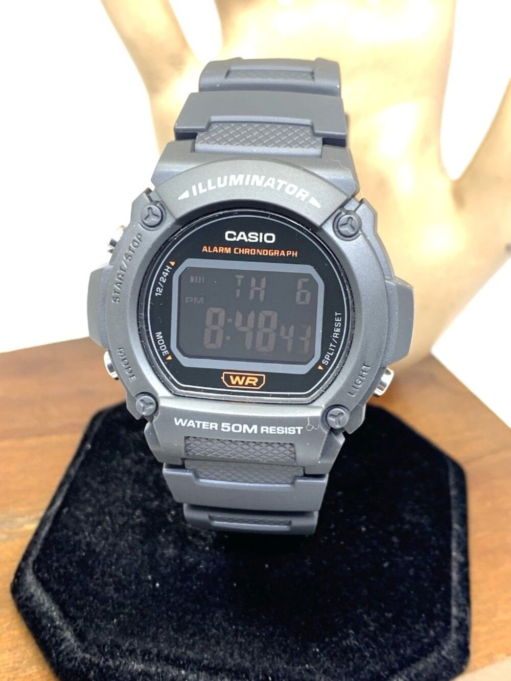 Casio Men's Watch W219H Illuminator Quartz Digital 42mm Gray Resin Sport 3224